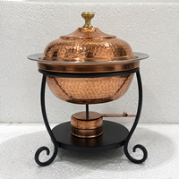 Chauffe-plat en cuivre avec couvercle, intérieur en acier inoxydable martelé, pour buffet, traiteur, hôtel, restaurant, OEM, ODM