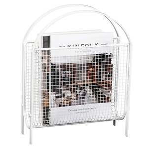 Porte-revues moderne en MDF laqué blanc de qualité supérieure - Rangement minimaliste en gros - Product Image 1