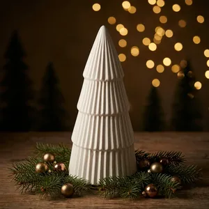 Customized Resin Pine Shape <b>Christmas</b> Tree <b>Small</b> Indoor Tabletop <b>Decor</b> with Ornament Base Durable White - Product Image 4