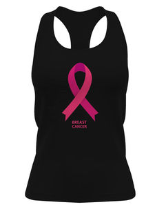 Camiseta sin mangas de punto casual para mujer, con lazo rosa para la concienciación sobre el cáncer de mama, cuello redondo, longitud regular, estampado por sublimación - Product Image 5