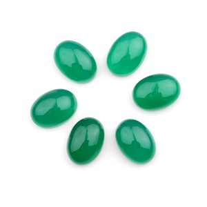 Ónix Verde Natural de Alta Calidad, Corte Ovalado de 10x14 mm, Cabujón Calibrado con Reverso Plano, Gemas Sueltas Opacas Altamente Pulimentadas para Joyería - Product Image 1