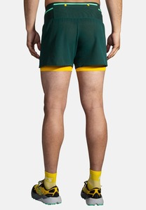 Shorts de sport pour homme à taille haute, couleur unie, avec bande latérale, séchage rapide, respirant, taille élastique, tricoté en spandex et polyester - Product Image 6