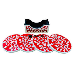 Sous-verre moderne en os incrusté, fait main, de luxe, carré 4x4 pouces, couleur personnalisée, accessoire de décoration de table Tradebyd - Product Image 1