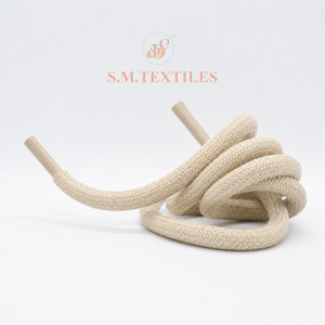 Cordon rond en polyester avec embout en plastique, cordon tressé uni pour sacs, vestes, chaussures et équipements de plein air - Product Image 2