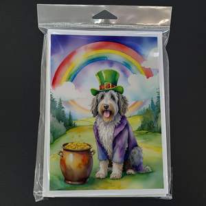 Bergamasco Sheepdog St Patrick's Day <b>Greeting</b> <b>Cards</b> Pack 8 Whimsical A7 Size 5x7 Blank Note <b>Cards</b> with Envelopes - Product Image 3