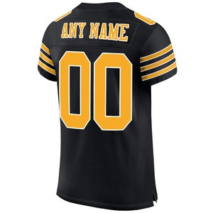 Camiseta de Fútbol Personalizada Negra, Dorada y Blanca, Auténtica, Transpirable, de Secado Rápido, Uniforme Deportivo para Entrenamientos y Partidos - Product Image 5