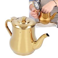 Bouilloire à thé en acier inoxydable OEM en gros avec filtre, résistante à la rouille, 500 ml, finition dorée, pour hôtels et restaurants