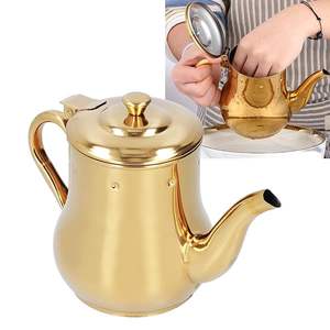 Bouilloire à thé en acier inoxydable OEM en gros avec filtre, résistante à la rouille, 500 ml, finition dorée, pour hôtels et restaurants - Product Image 2