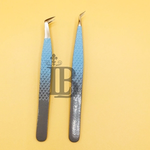 Low Moq Tweezers Purple Tweezers <b>Mink</b> <b>Lash</b> Extension Tweezer flat <b>lash</b> Sustainable 45 Degree Boot Volume Hiqh Quality Grip - Product Image 2