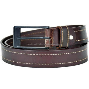 Cinturón de cuero genuino para hombre 100% cuero de vaca Casual curtido vegetal cuero de grano completo cinturón y accesorios casuales para hombre - Product Image 2