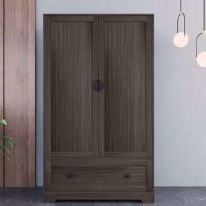 Armadio FCH a 2 Ante e 1 Cassetto in Legno MDF e Truciolato con Finitura Marrone in Triamina - Product Image 1
