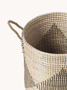 Natural Rattan Storage <b>Basket</b> <b>With</b> <b>Lid</b> And Handles Circle Shape Rustic Style For Sundries Storage - Product Image 4