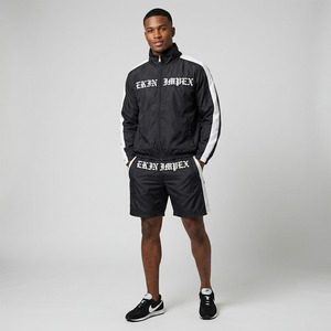 2025 Custom Logo Men's Windbreaker Tracksuit Set Nylon <b>Zip</b>-<b>Up</b> <b>Jacket</b> Shorts Streetwear Athletic Sports Suit OEM Wholesale - Product Image 3