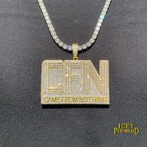 Pendentif CFN en Moissanite, Argent 925 Plaqué Rhodium, Micro-Incrustation, Breloque Thème Hiphop, Style Quotidien pour Homme - Product Image 2