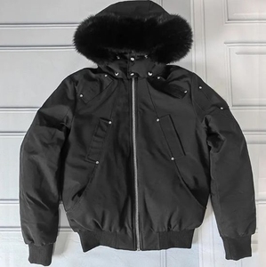 OEM Custom Unisex <b>Hooded</b> Bomber <b>Jacket</b> Faux <b>Fur</b> Trim Winter Coat with Zip Front and Multiple Pockets Warm Outdoor <b>Jacket</b> - Product Image 1
