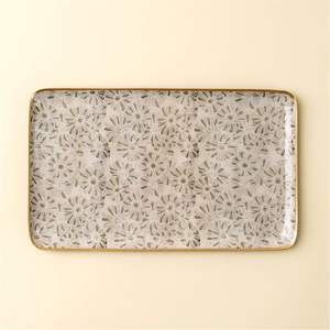 Bandeja Decorativa Esmaltada Hecha a Mano con Borde Dorado y Estampado de Pájaros, Plato Rectangular para Mesa de Centro, Decoración de Lujo para el Hogar, Venta al por Mayor - Product Image 2