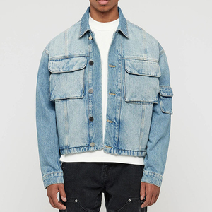 Chaqueta vaquera personalizada para hombre, etiqueta privada, denim crudo, corte holgado para marcas de ropa urbana, venta al por mayor. - Product Image 5