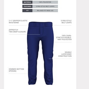 Pantalon de baseball de haute qualité au meilleur design, personnalisable avec logo d'équipe, vêtement de sport respirant et à séchage rapide, vente en gros - Product Image 5
