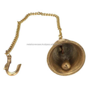 Campana colgante de latón de estilo antiguo sólida con sonido profundo para decoración del hogar puerta de pared Mandir templo Pooja trofeos Medallas y Placas - Product Image 5