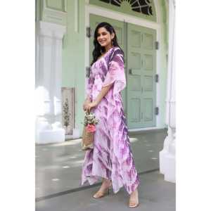 ชุดคลุมผ้าลาเวนเดอร์ย้อมสีแบบไท-ได ระบายอากาศได้ดี ไซส์ XS ทรงหลวมใส่สบายสำหรับพักผ่อน - Product Image 5