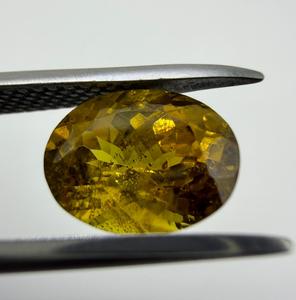 Pierre précieuse naturelle Chrysoberyl, taille ovale, pierre brute, véritable jaune-vert, pour la fabrication de bijoux, bague, pendentif, cadeau pour collectionneur - Product Image 4