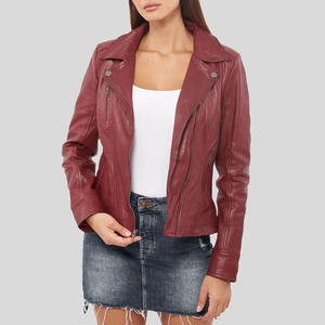 Veste en cuir pour femme, 2026, de haute qualité, personnalisable avec logo, respirante, manches longues, en cuir véritable - Product Image 6
