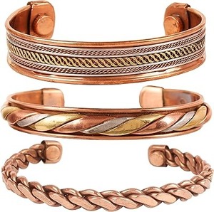 Brazaletes de cobre hechos a mano, brazaletes de moda bohemia, joyería de estilo indio de faizacraft - Product Image 3