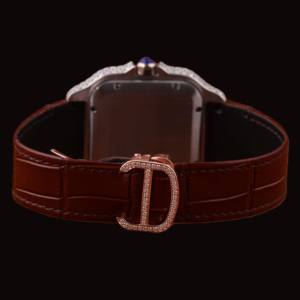 Montre pour homme de qualité supérieure, boîtier carré, diamant moissanite, personnalisable, chiffres romains et fonction date automatique, collection premium - Product Image 3