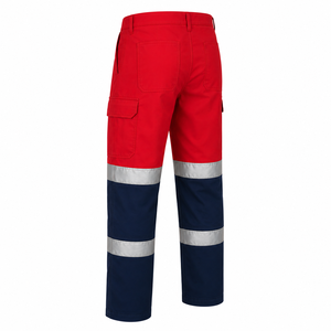 Custom Logo Mens Industrial Workwear Pants Reflective Tape Dual <b>Cargo</b> Pockets Two Tone Safety Trousers Custom Safety <b>Work</b> Pants - Product Image 6