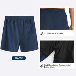 Adjustable Waistband Slim Fit Swim <b>Trunk</b> Short For <b>Men's</b> Lightweight Stretch Fabric Breathable Swim <b>Trunk</b> Short For <b>Men's</b> - Product Image 4