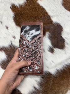Large Capacity Intricate And Unique Clutch Floral Design Cowhide Genuine Leather Handcrafted Vintage Design <b>Women</b> <b>Wallet</b> - Product Image 2