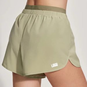 Pantalones Cortos Deportivos de Gimnasio para Mujer, Tejidos, con Aberturas Laterales y Ribete en Contraste, Fabricación Personalizada OEM - Product Image 3