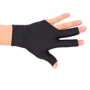 Gants de billard respirants et légers en coton/élasthanne à trois doigts, protection UV, sangle de poignet réglable pour le billard - Product Image 2