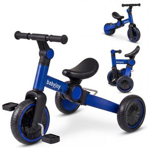 Triciclo Plegable 5 en 1 Azul para Niños Pequeños, Manillar Ajustable, Asiento Ergonómico con Pedales Extraíbles, Bicicleta de Equilibrio para Niños - Product Image 1