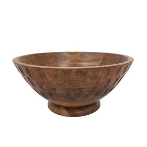 Moderna Tazón Redonda de Madera de Acacia con Cuchara de Madera Ecológica para Frutas, Ensaladas, Masa, Tazón Decorativo, Tazones para Servir - Product Image 2