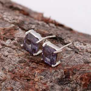 Pendientes de Alexandrita Púrpura en Plata de Ley 925, Piedra Preciosa que Cambia de Color, Joyería Minimalista, Certificación IGI, Elegante Regalo para Fiestas - Product Image 3