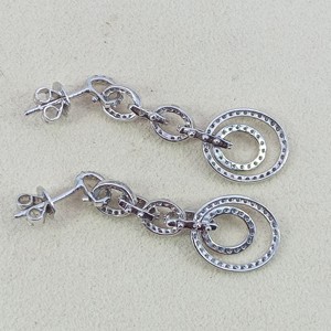 Pendientes colgantes de lujo de plata de ley 925 con diamantes blancos naturales redondos, joyería fina hecha a mano para fiesta, regalo para mujer, 1.43 quilates en total - Product Image 5