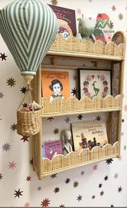 Rattan Kids <b>Bookcase</b> Rectangular Tropical Storage Shelf With Scalloped Edges For Babies And Kids .<b>Wall</b>-<b>mounted</b> bookshelf - Product Image 4