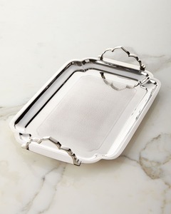 Bandeja de Presentación Metálica Artesanal Premium con Patrón Botánico Detallado y Borde Decorativo Elevado, Inspirada en la Elegancia de la Herencia - Product Image 5