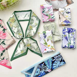 Nouveau Ruban Décoratif en Twill à Motif Floral Coréen 2026 pour Femme – Petit Foulard, Ruban de Fixation pour Sac, Bandeau pour Cheveux - Product Image 5