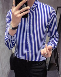 Camisa de Manga Larga para Hombre, Nueva Moda, Estilo Informal, Antiarrugas, Tejido de Punto, 100% Algodón, para Otoño y Fiestas - Product Image 5