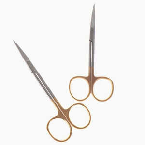 Tijeras de Goma Rectas y Curvas de 115 mm de Calidad Premium, Acero Inoxidable con Baño de Oro Parcial, Instrumentos Quirúrgicos Manuales - Product Image 4