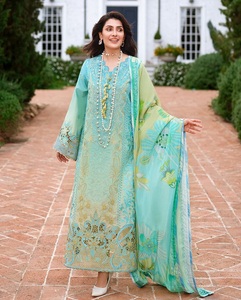 Elegant Women's Regular Salwar Kameez Floral Embroidery <b>Mint</b> Green Rayon Traditional Indian Pakistani Wedding Wear Recycled - Product Image 1