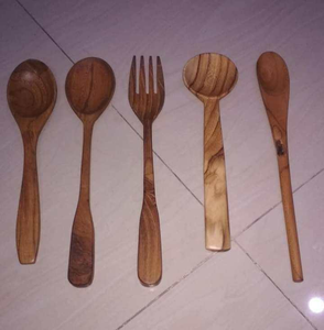 Ensemble de couverts vintage en bois d'acacia durable pour les fêtes, vente en gros, articles de cuisine, hôtel, restaurant, maison, fabricant et exportateur en Inde - Product Image 1