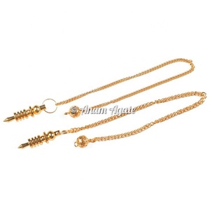 Pendule en métal de guérison naturelle Pendules de radiesthésie sculptés en or égyptien en agate de pierres précieuses Fournisseur de haute qualité - Product Image 5