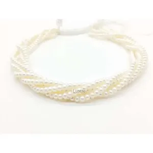 AAA Grade Freshwater Smooth Round White 4 mm Beads for Jewelry Making Natural White Pearl Necklaces wholesale bulk supply - Product Image 3