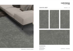 กระเบื้องพอร์ซเลนเนื้อสัมผัสพิเศษ ขนาด 600x1200 มม. ลายแกะสลักขนาดใหญ่ สำหรับตกแต่งผนังและพื้น ภายในและภายนอกอาคาร ดีไซน์ทันสมัย - Product Image 5