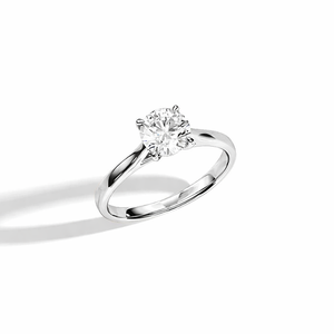 Anillo de Compromiso Solitario con Diamante Cultivado en Laboratorio, Corte Redondo, Certificado por IGI, Plata de Ley 925, Anillo de Boda Clásico - Product Image 5