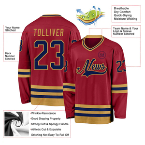 Maillots de hockey sur glace personnalisés, style USA, maillots d'équipe, vêtements de sport à séchage rapide, fabricant - Product Image 5
