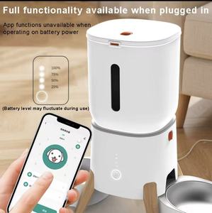 เครื่องให้อาหารสัตว์เลี้ยงอัตโนมัติอัจฉริยะสำหรับสุนัขและแมว พร้อมจอ LCD ตัวเลือกการชาร์จ ดีไซน์ทันสมัย โครงสร้างสแตนเลสและ ABS พกพาสะดวก - Product Image 2